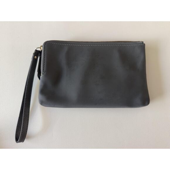 Kate Spade Wristlet Clutch Gray Nylon Double Zip Pouch Card Slots Small - Picture 2 of 12